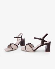 Sandal Hạnh Dung Cao Gót Nơ Quai Mảnh HD27348BI