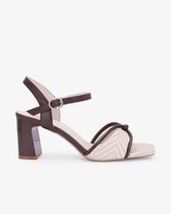 Sandal Hạnh Dung Cao Gót Nơ Quai Mảnh HD27348BI