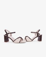 Sandal Hạnh Dung Cao Gót Nơ Quai Mảnh HD27348BI
