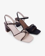 Sandal Hạnh Dung Cao Gót Nơ Quai Mảnh HD27348BI