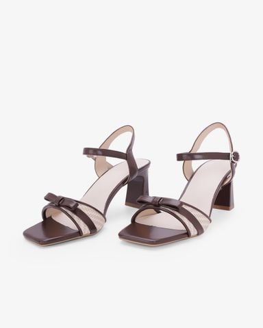 Sandal Hạnh Dung Cao Gót Quai Điểm Nơ HD27349BI