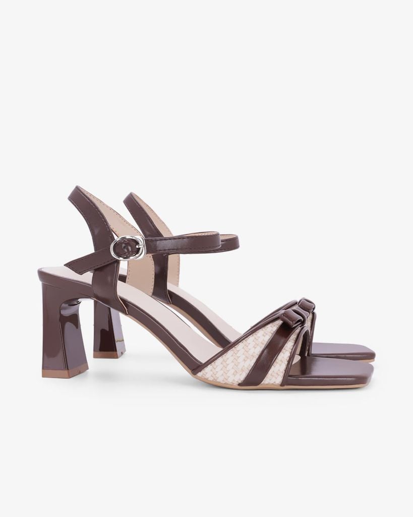 Sandal Hạnh Dung Cao Gót Quai Điểm Nơ HD27349BI