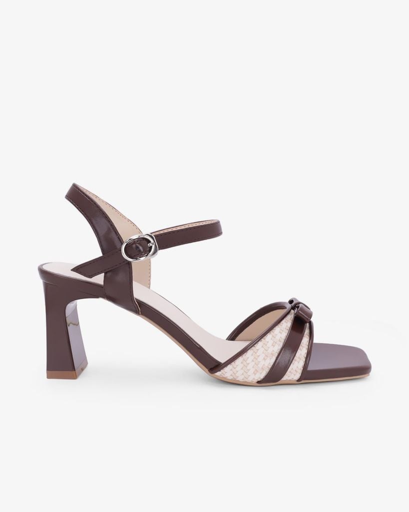 Sandal Hạnh Dung Cao Gót Quai Điểm Nơ HD27349BI