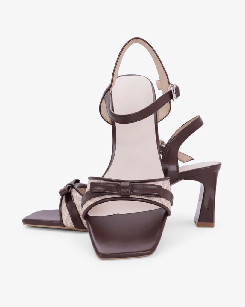 Sandal Hạnh Dung Cao Gót Quai Điểm Nơ HD27349BI