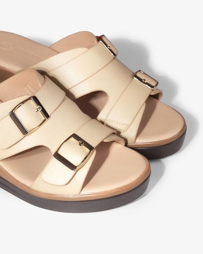 Dép Đế Xuồng Hạnh Dung Quai Bản Khóa Nịt HD29169AY