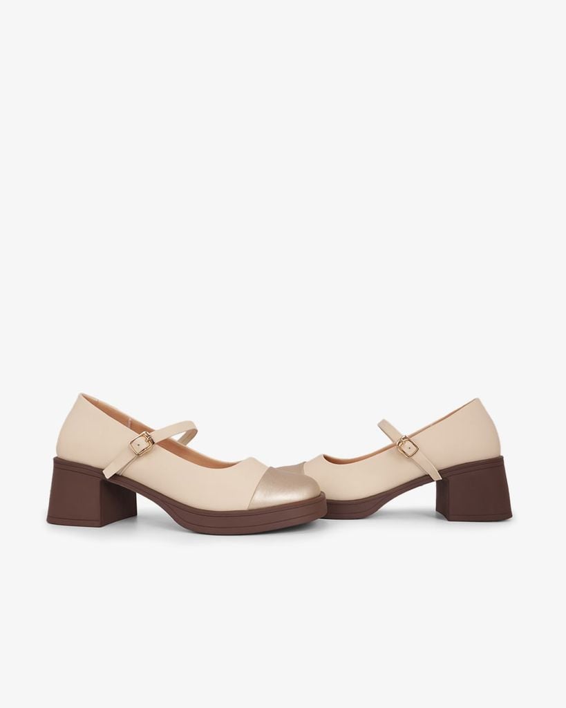 Giày Cao Gót Hạnh Dung Two Toned Mạ Vàng HD29195AY