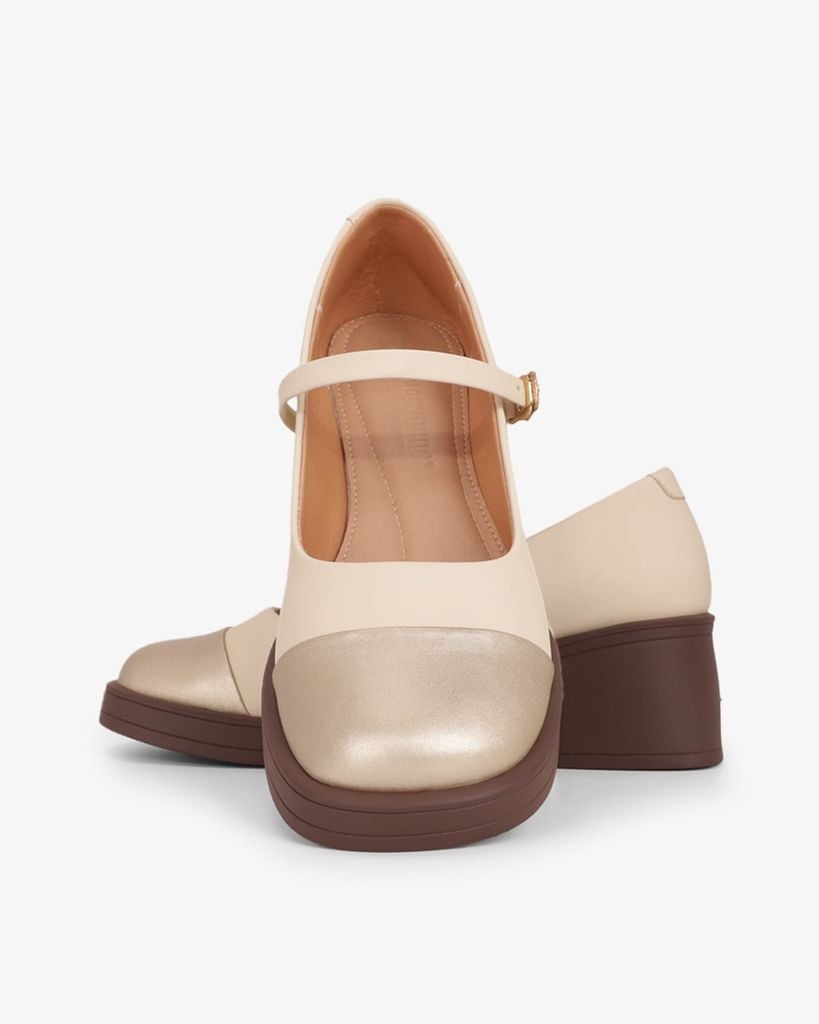 Giày Cao Gót Hạnh Dung Two Toned Mạ Vàng HD29195AY