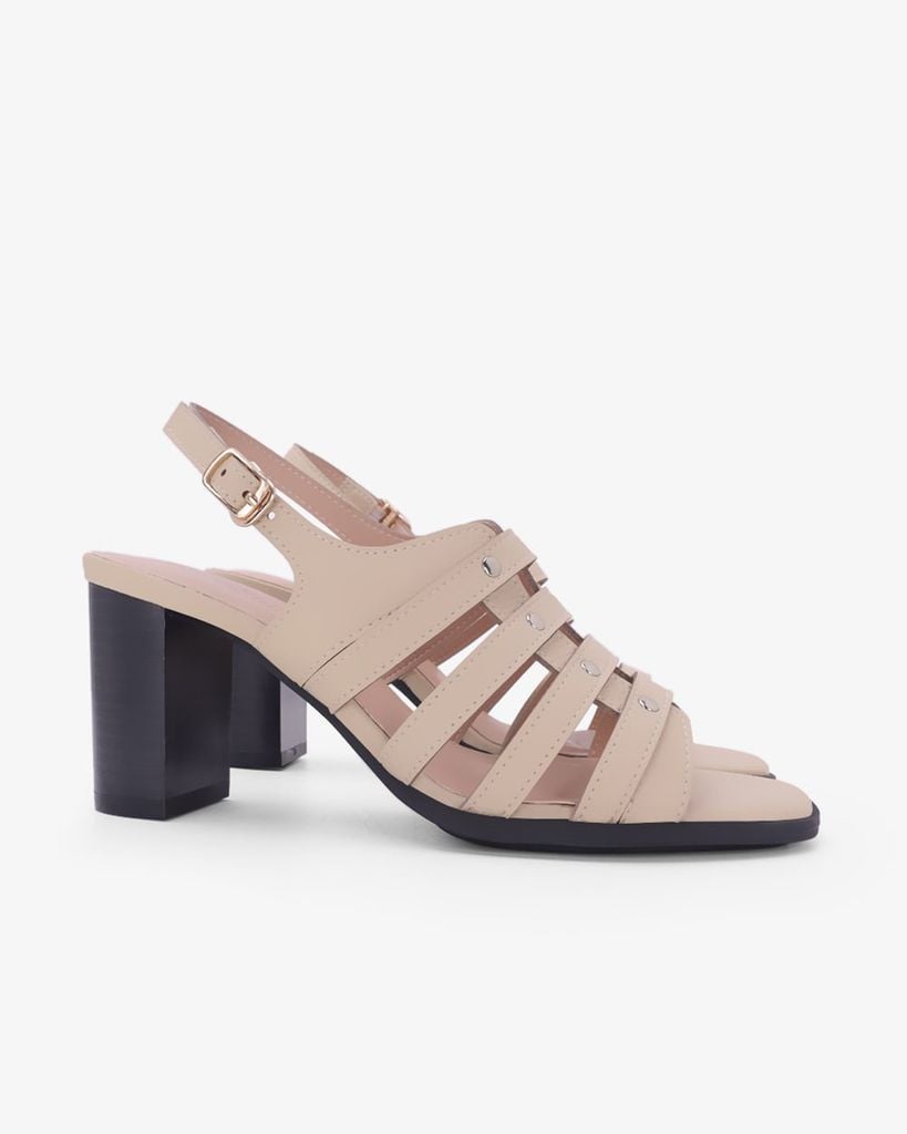 Sandal Cao Gót Hạnh Dung Quai Tán Đinh Tầng HD29206AY