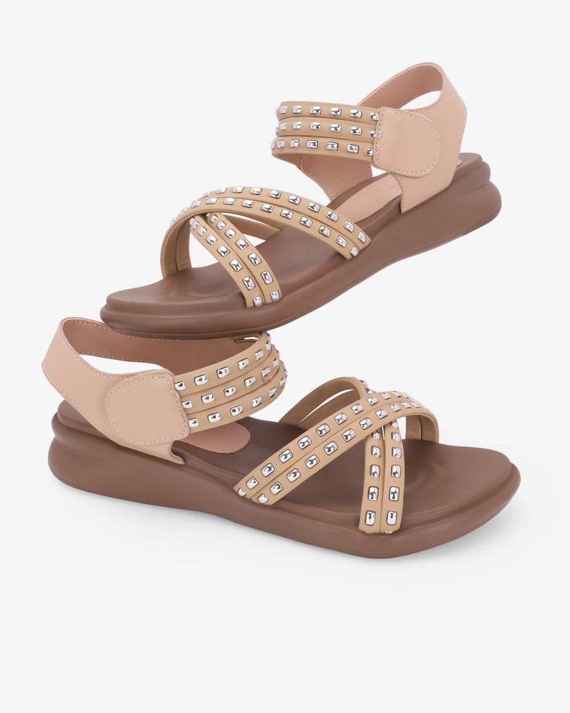 Sandal Đế Xẹp Hạnh Dung Quai Tán Đinh HD29223AY