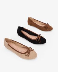Giày Búp Bê Hạnh Dung Nhung Nơ HD29229AY