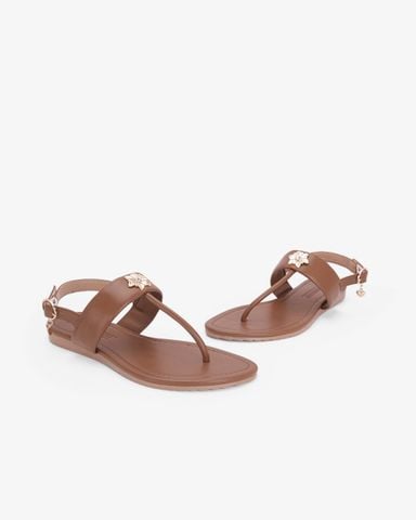 Sandal Đế Xẹp Hạnh Dung Kẹp Hoa Đính Đá HD02267AB