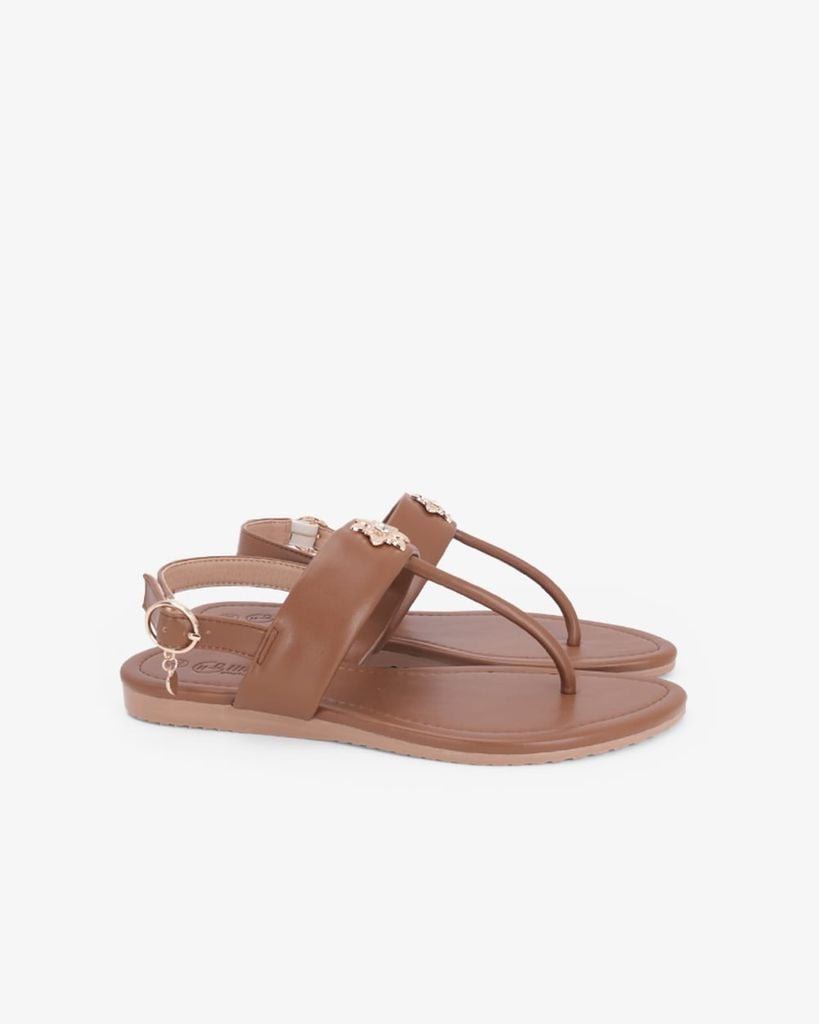 Sandal Đế Xẹp Hạnh Dung Kẹp Hoa Đính Đá HD02267AB