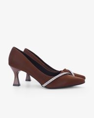 Giày Cao Gót Hạnh Dung Da Mềm Xoàn Chéo HD041124AD