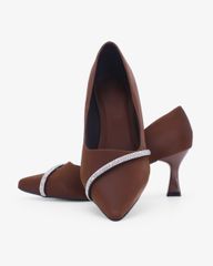 Giày Cao Gót Hạnh Dung Da Mềm Xoàn Chéo HD041124AD