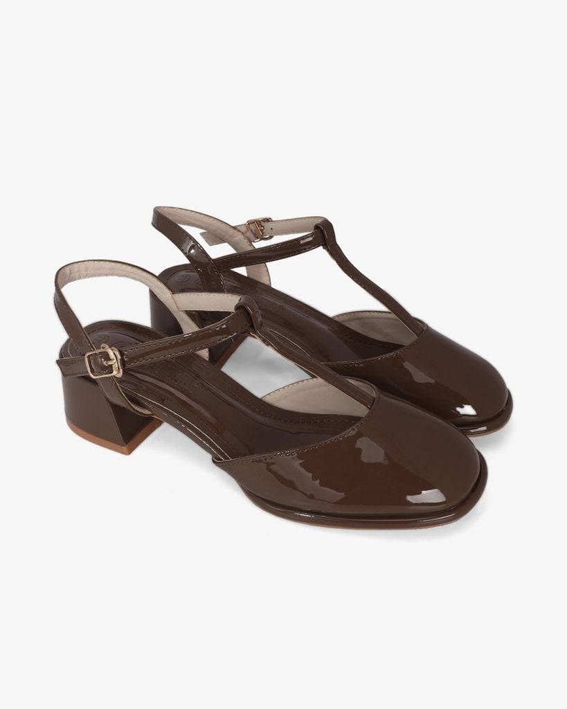 Giày Sandal Hạnh Dung Bít Mũi T Da Bóng HD0927AS