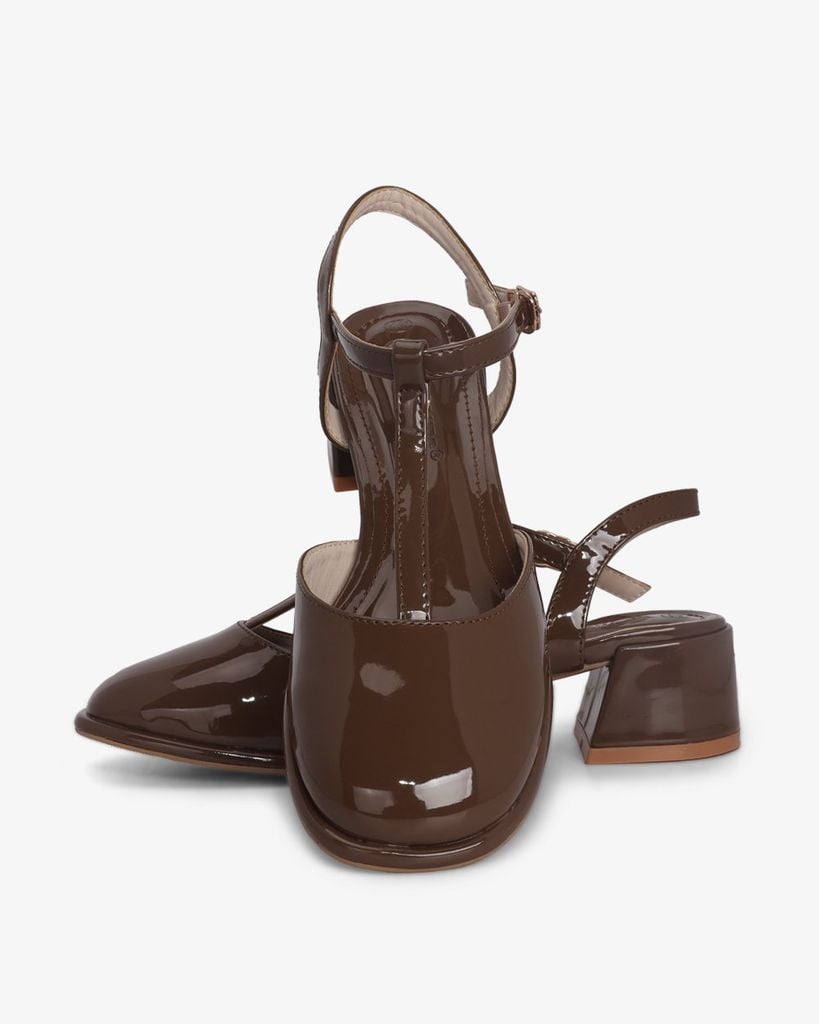 Giày Sandal Hạnh Dung Bít Mũi T Da Bóng HD0927AS