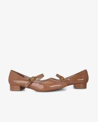 Giày Búp Bê Hạnh Dung Mũi Vuông Trơn Khóa Vàng HD0932AS