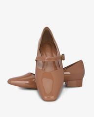 Giày Búp Bê Hạnh Dung Mũi Vuông Trơn Khóa Vàng HD0932AS