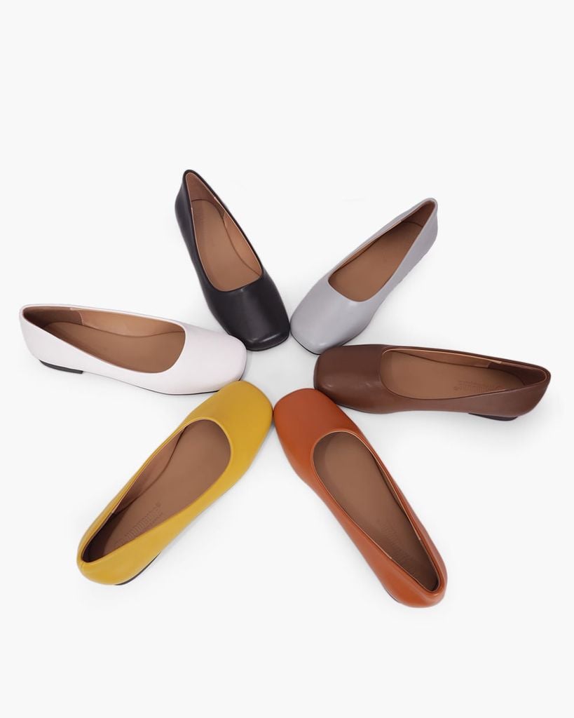 Giày Búp Bê Hạnh Dung Trơn Mũi Vuông HD11108AV