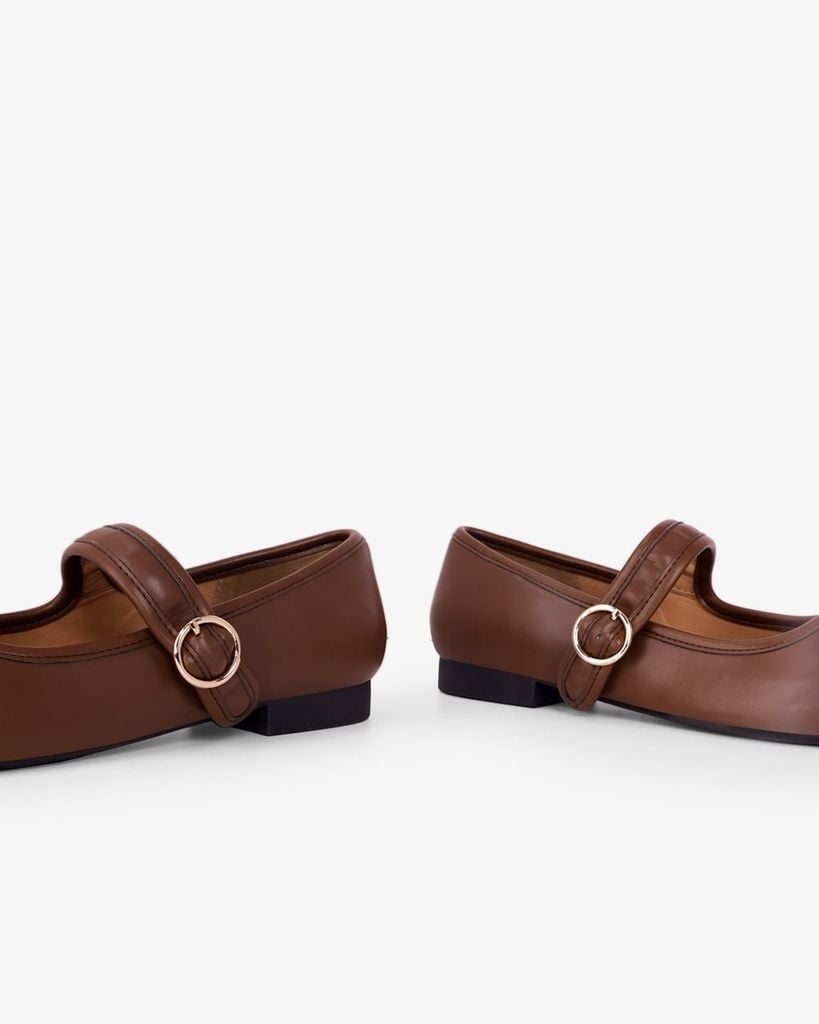 Giày Búp Bê Hạnh Dung Mũi Vuông Trơn HD11109AV