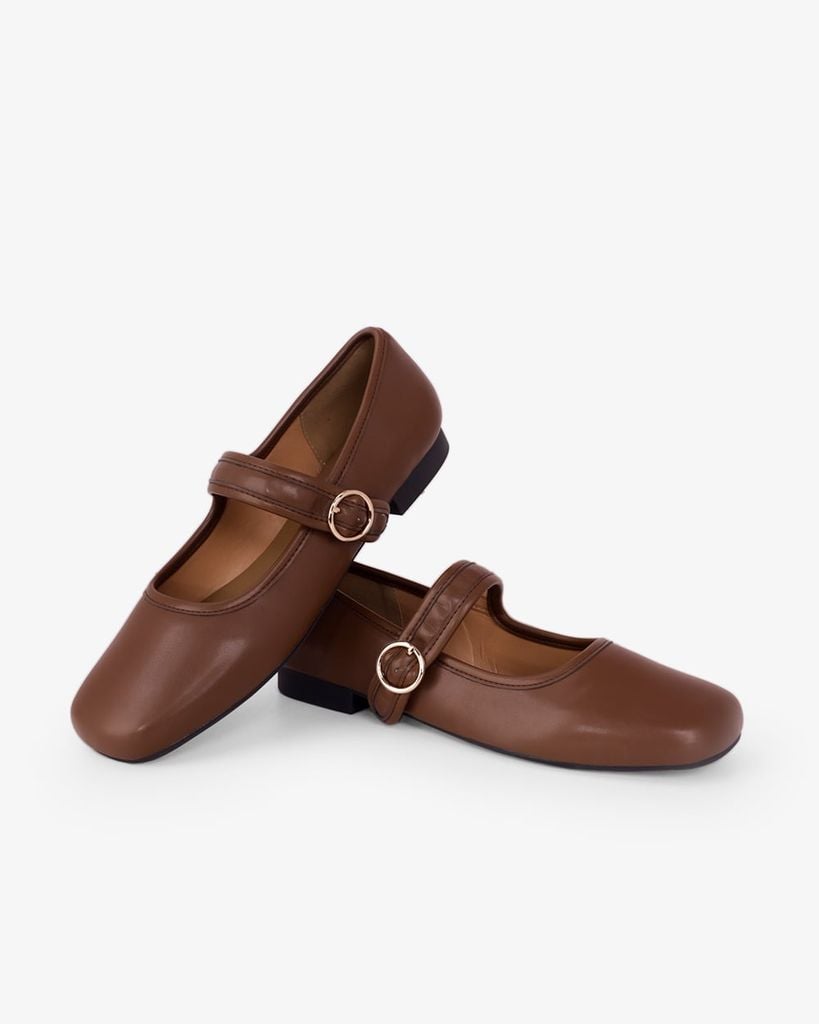 Giày Búp Bê Hạnh Dung Mũi Vuông Trơn HD11109AV