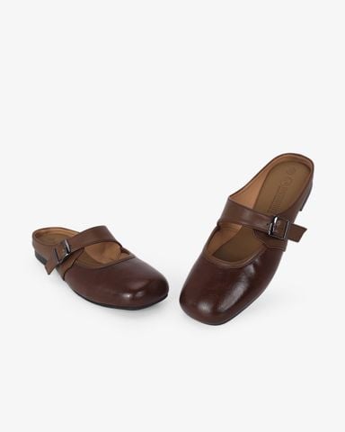 Dép Bít Mũi Hạnh Dung Khóa Nâu HD11114AV