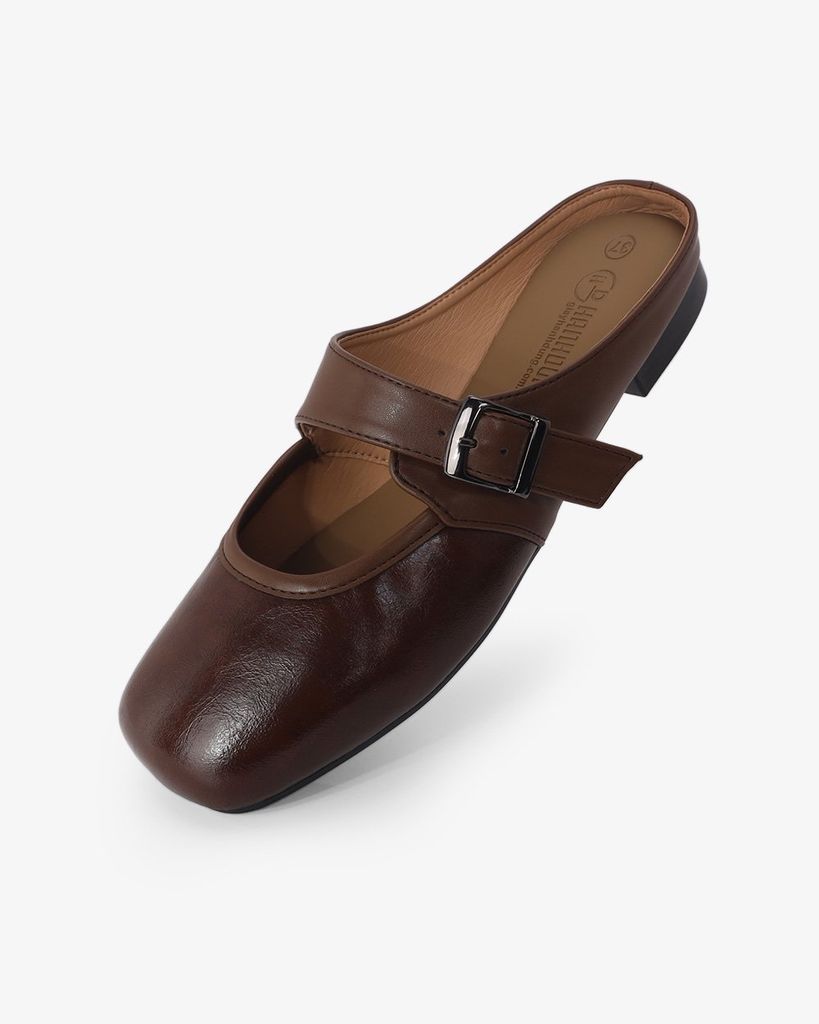 Dép Bít Mũi Hạnh Dung Khóa Nâu HD11114AV