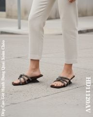 Dép Cao Gót Hạnh Dung Quai Xoàn Chéo HD11120AV
