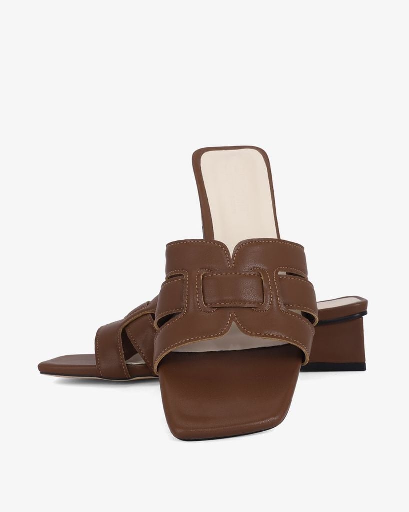 Dép Cao Gót Hạnh Dung Ba Quai Đắp Ngang HD11129AV