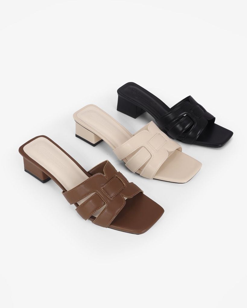 Dép Cao Gót Hạnh Dung Ba Quai Đắp Ngang HD11129AV