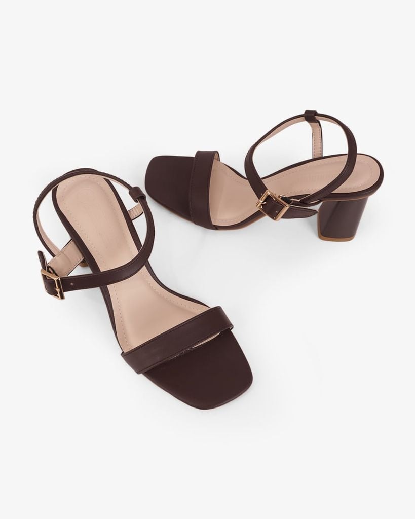 Sandal Hạnh Dung Cao Gót Quai Ngang Mảnh HD11158AV