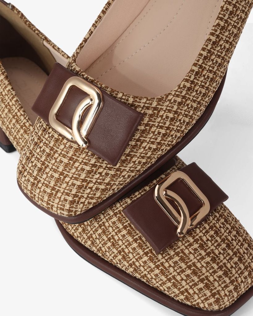 Giày Cao Gót Hạnh Dung Quai Nơ Khóa HD1195AV