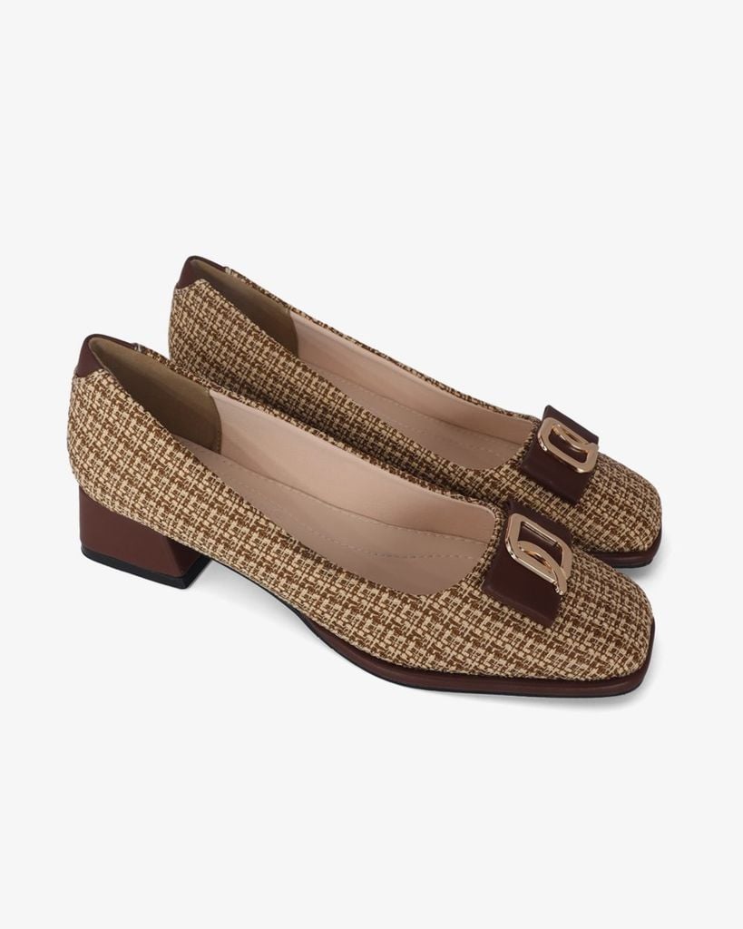 Giày Cao Gót Hạnh Dung Quai Nơ Khóa HD1195AV