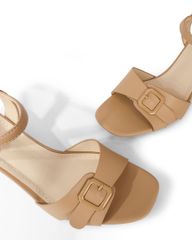 Sandal Cao Gót Hạnh Dung Quai Ngang Khóa Nịt HD27276BI