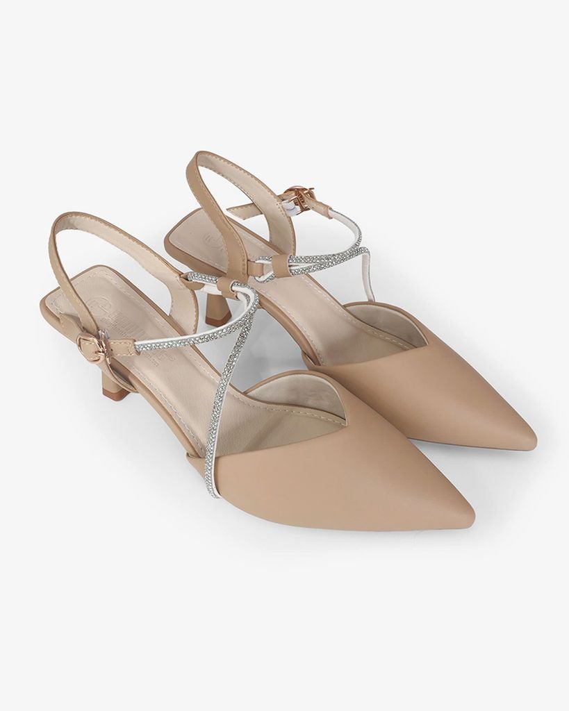 Sandal Cao Gót Hạnh Dung Bít Mũi Dây Xoàn HD27289BI