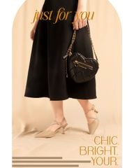 Sandal Cao Gót Hạnh Dung Bít Mũi Dây Xoàn HD27289BI