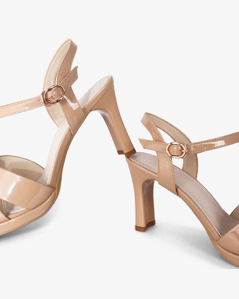 Sandal Cao Gót Hạnh Dung Quai Chéo Gót Trụ HD27307BI