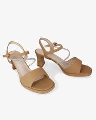 Sandal Cao Gót Hạnh Dung Quai Ngang Dây Xoàn Mảnh HD27309BI