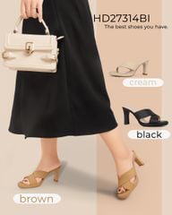 Dép Cao Gót Hạnh Dung Bản Chéo HD27314BI