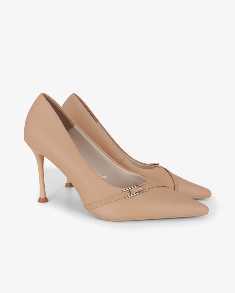 Giày Cao Gót Hạnh Dung Quai Chéo Khóa HD27336BI