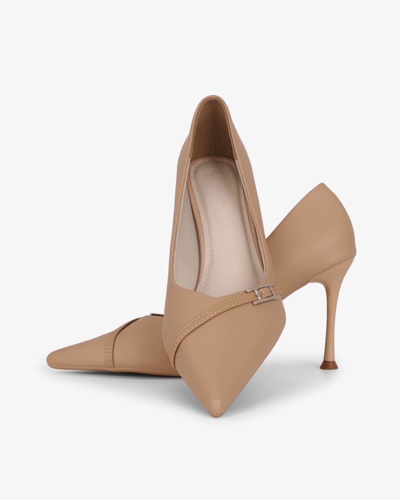 Giày Cao Gót Hạnh Dung Quai Chéo Khóa HD27336BI