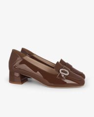 Giày Cao Gót Hạnh Dung Yếm Khóa Tròn HD27339BI