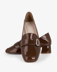 Giày Cao Gót Hạnh Dung Yếm Khóa Tròn HD27339BI