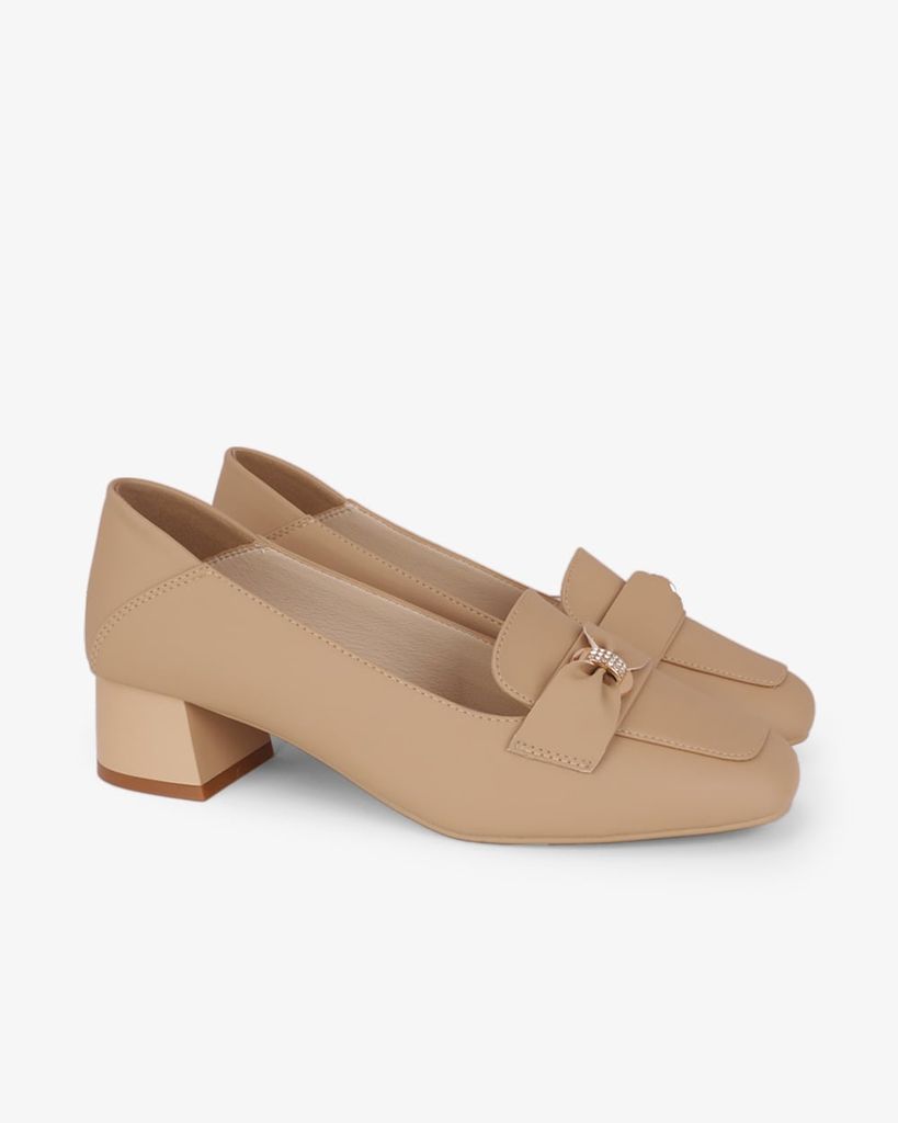 Giày Cao Gót Hạnh Dung Yếm Khóa Nơ HD27340BI