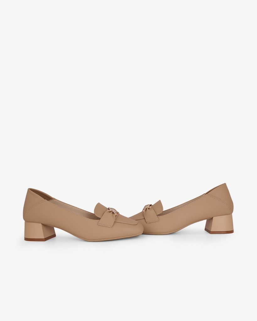 Giày Cao Gót Hạnh Dung Yếm Khóa Nơ HD27340BI