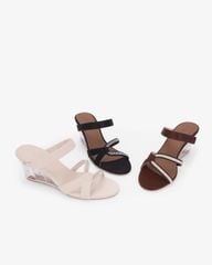 Dép Đế Xuồng Hạnh Dung Quai Chéo Dây Xoàn HD27344BI