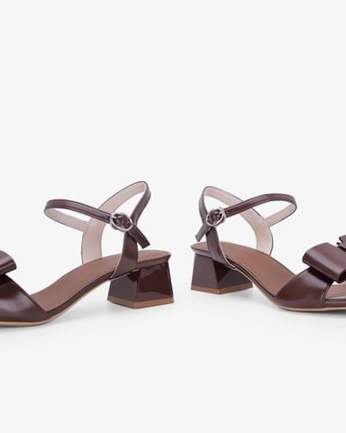 Sandal Hạnh Dung Cao Gót Quai Nơ To  HD27345BI