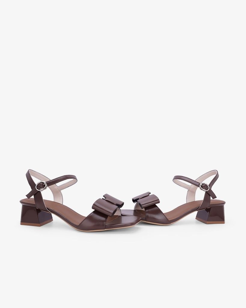 Sandal Hạnh Dung Cao Gót Quai Nơ To  HD27345BI