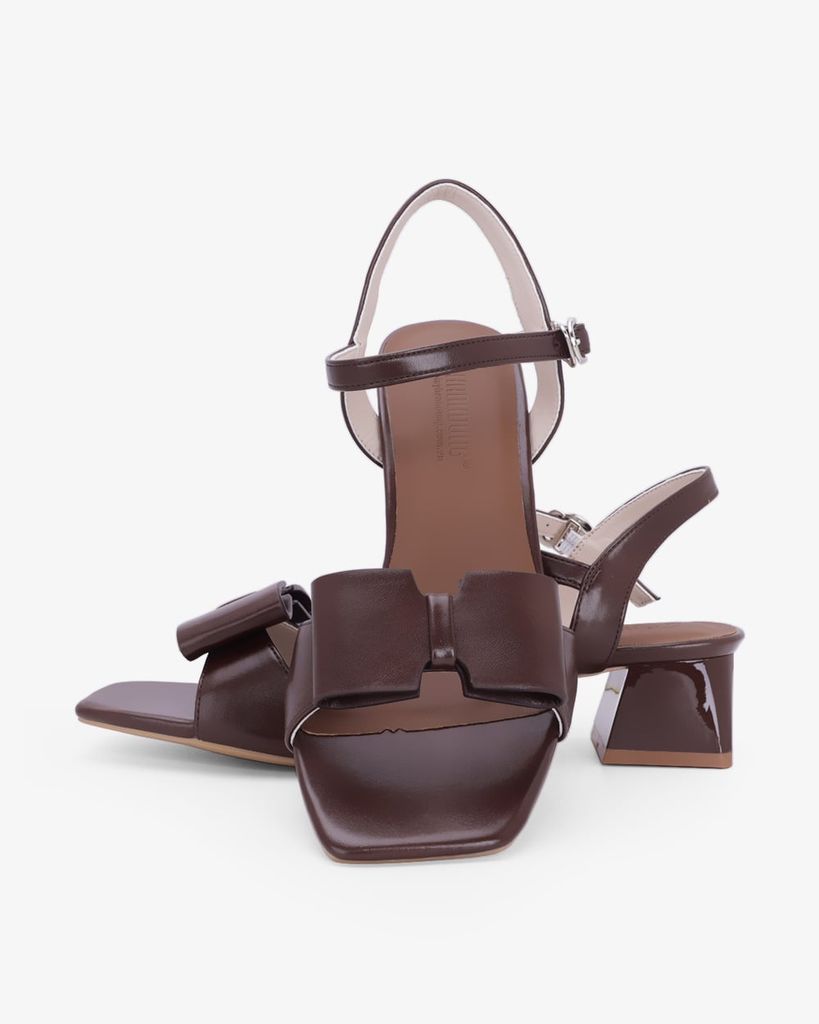 Sandal Hạnh Dung Cao Gót Quai Nơ To  HD27345BI