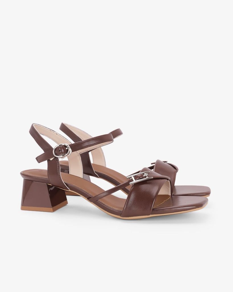 Sandal Hạnh Dung Cao Gót Quai Chéo Khóa HD27346BI
